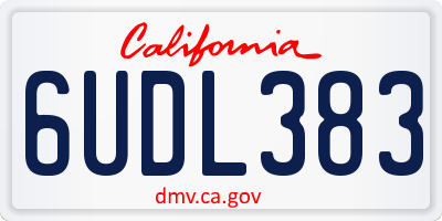 CA license plate 6UDL383