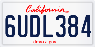 CA license plate 6UDL384