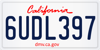 CA license plate 6UDL397
