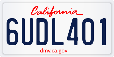 CA license plate 6UDL401