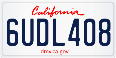 CA license plate 6UDL408