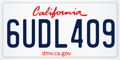 CA license plate 6UDL409