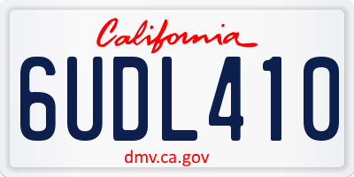 CA license plate 6UDL410