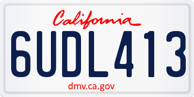 CA license plate 6UDL413