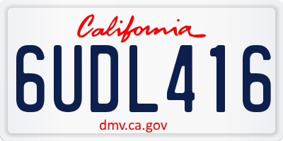 CA license plate 6UDL416