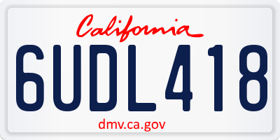 CA license plate 6UDL418