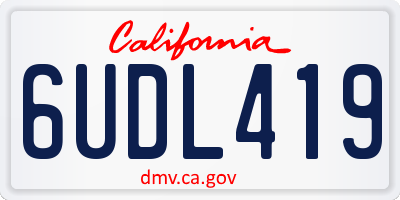 CA license plate 6UDL419