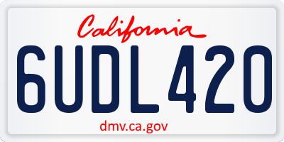 CA license plate 6UDL420