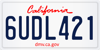 CA license plate 6UDL421