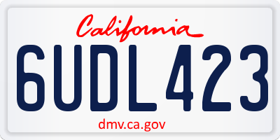 CA license plate 6UDL423