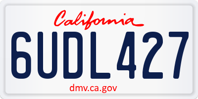 CA license plate 6UDL427