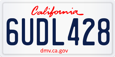 CA license plate 6UDL428