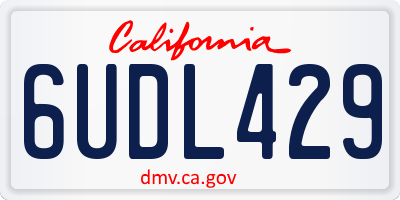 CA license plate 6UDL429