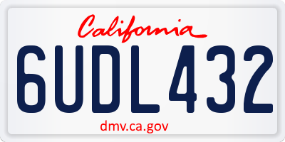 CA license plate 6UDL432