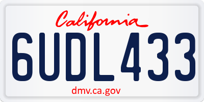 CA license plate 6UDL433