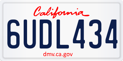 CA license plate 6UDL434