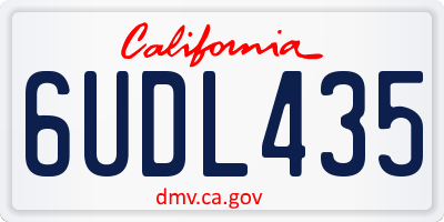 CA license plate 6UDL435