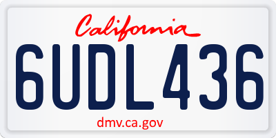 CA license plate 6UDL436