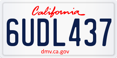 CA license plate 6UDL437