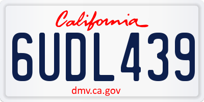 CA license plate 6UDL439