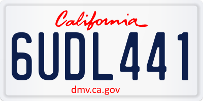 CA license plate 6UDL441