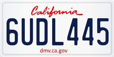 CA license plate 6UDL445