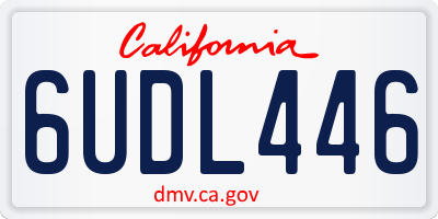 CA license plate 6UDL446