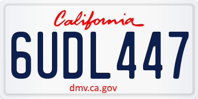 CA license plate 6UDL447