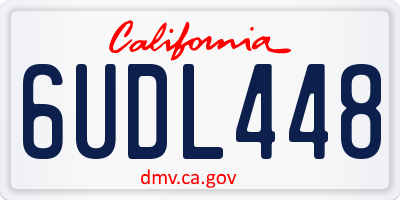 CA license plate 6UDL448