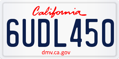 CA license plate 6UDL450