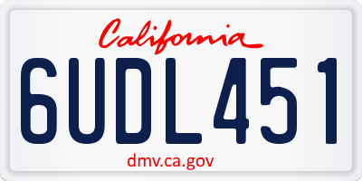 CA license plate 6UDL451