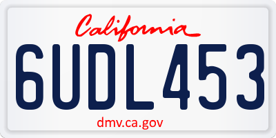 CA license plate 6UDL453