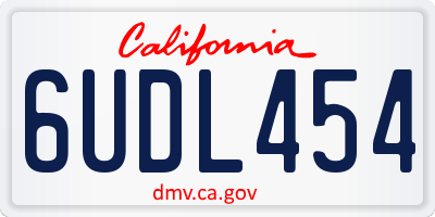 CA license plate 6UDL454