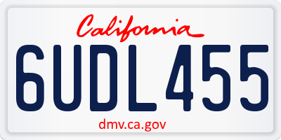 CA license plate 6UDL455