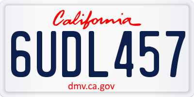 CA license plate 6UDL457