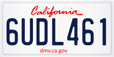 CA license plate 6UDL461