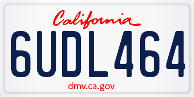 CA license plate 6UDL464