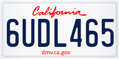 CA license plate 6UDL465