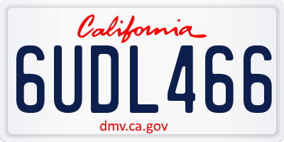 CA license plate 6UDL466