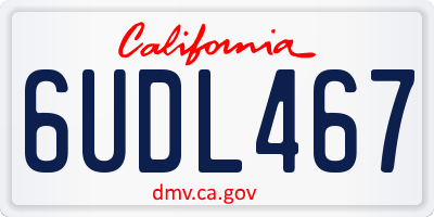 CA license plate 6UDL467