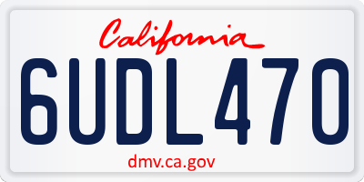 CA license plate 6UDL470