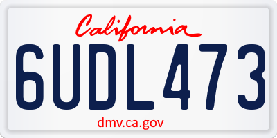 CA license plate 6UDL473