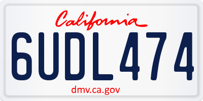 CA license plate 6UDL474