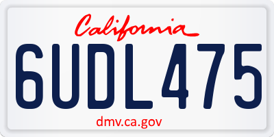 CA license plate 6UDL475