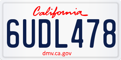 CA license plate 6UDL478