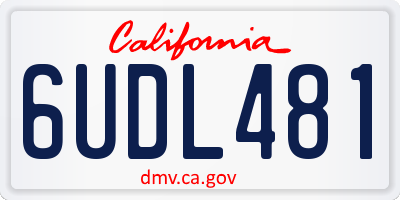 CA license plate 6UDL481