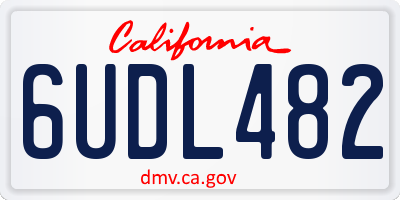 CA license plate 6UDL482