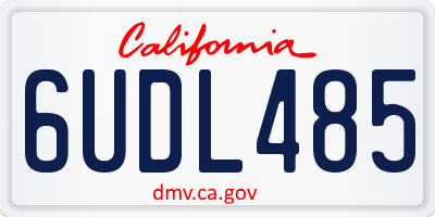 CA license plate 6UDL485