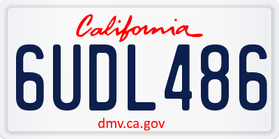 CA license plate 6UDL486