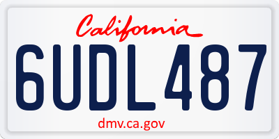 CA license plate 6UDL487